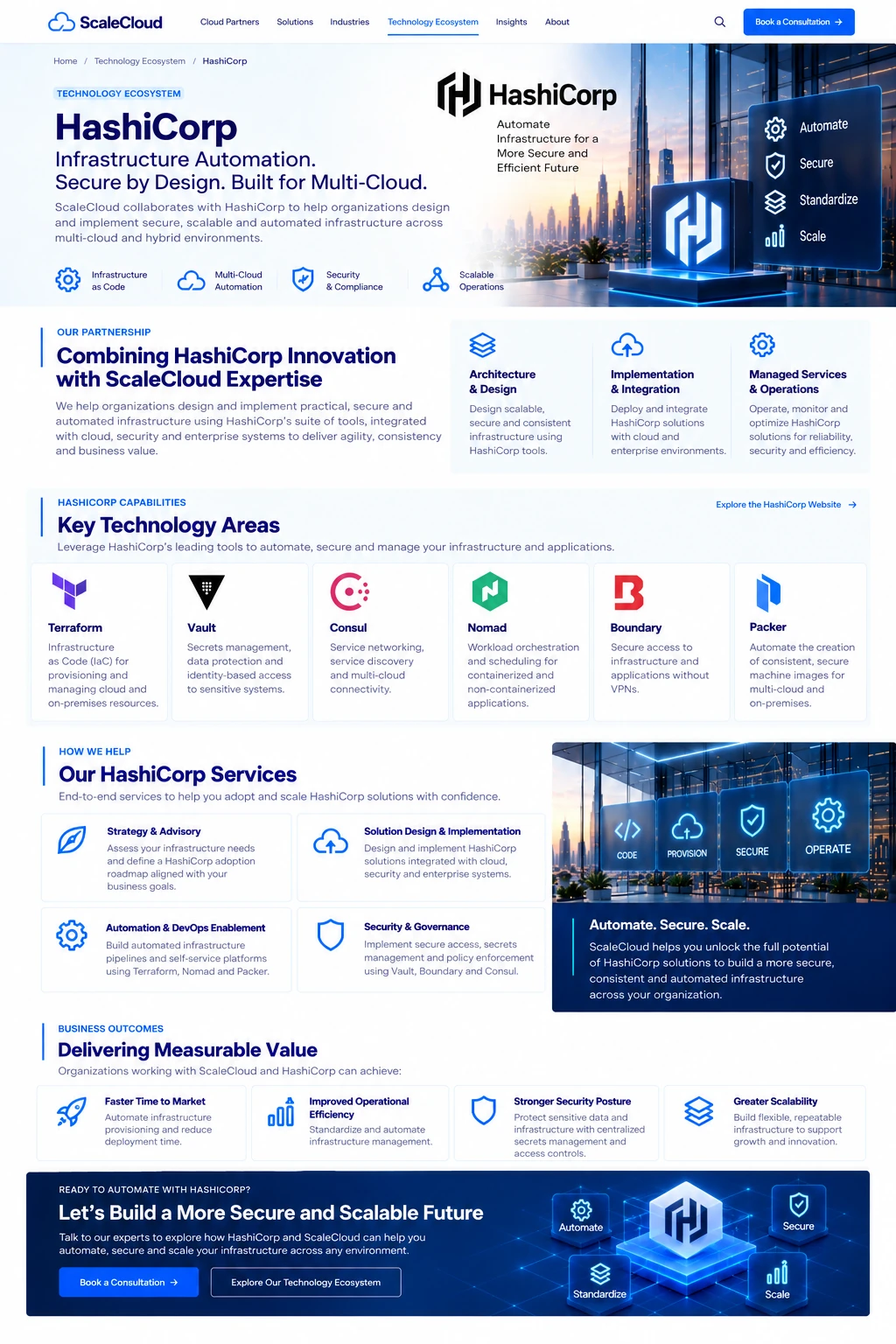 HashiCorp technology visual illustrating infrastructure as code