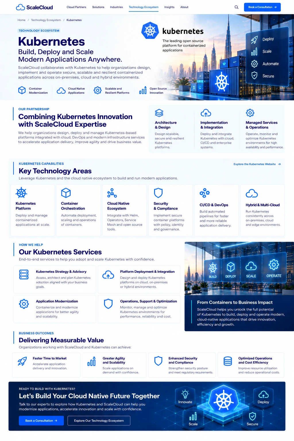 Kubernetes technology visual illustrating container modernization