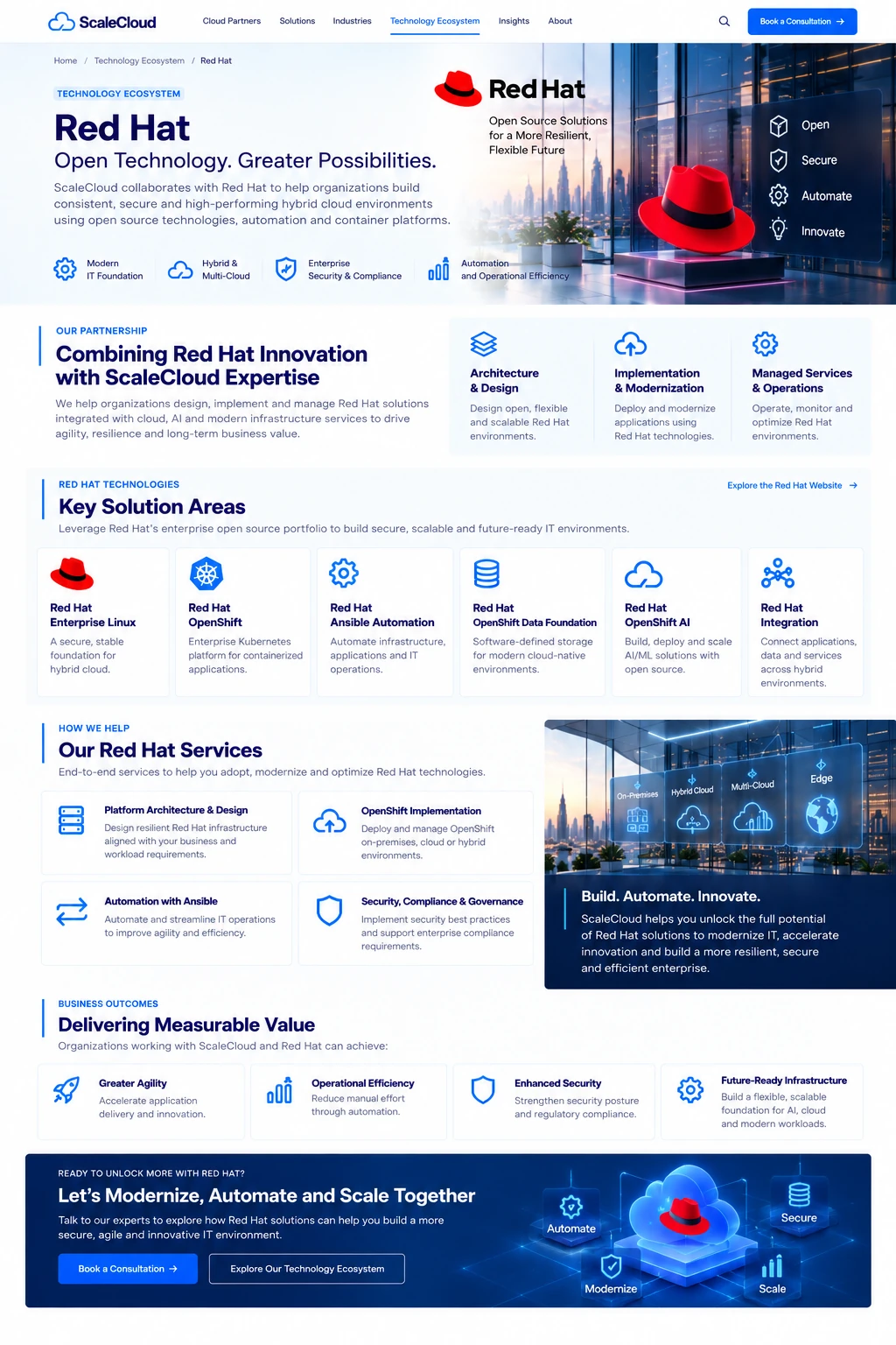 Red Hat technology visual illustrating modern it foundation