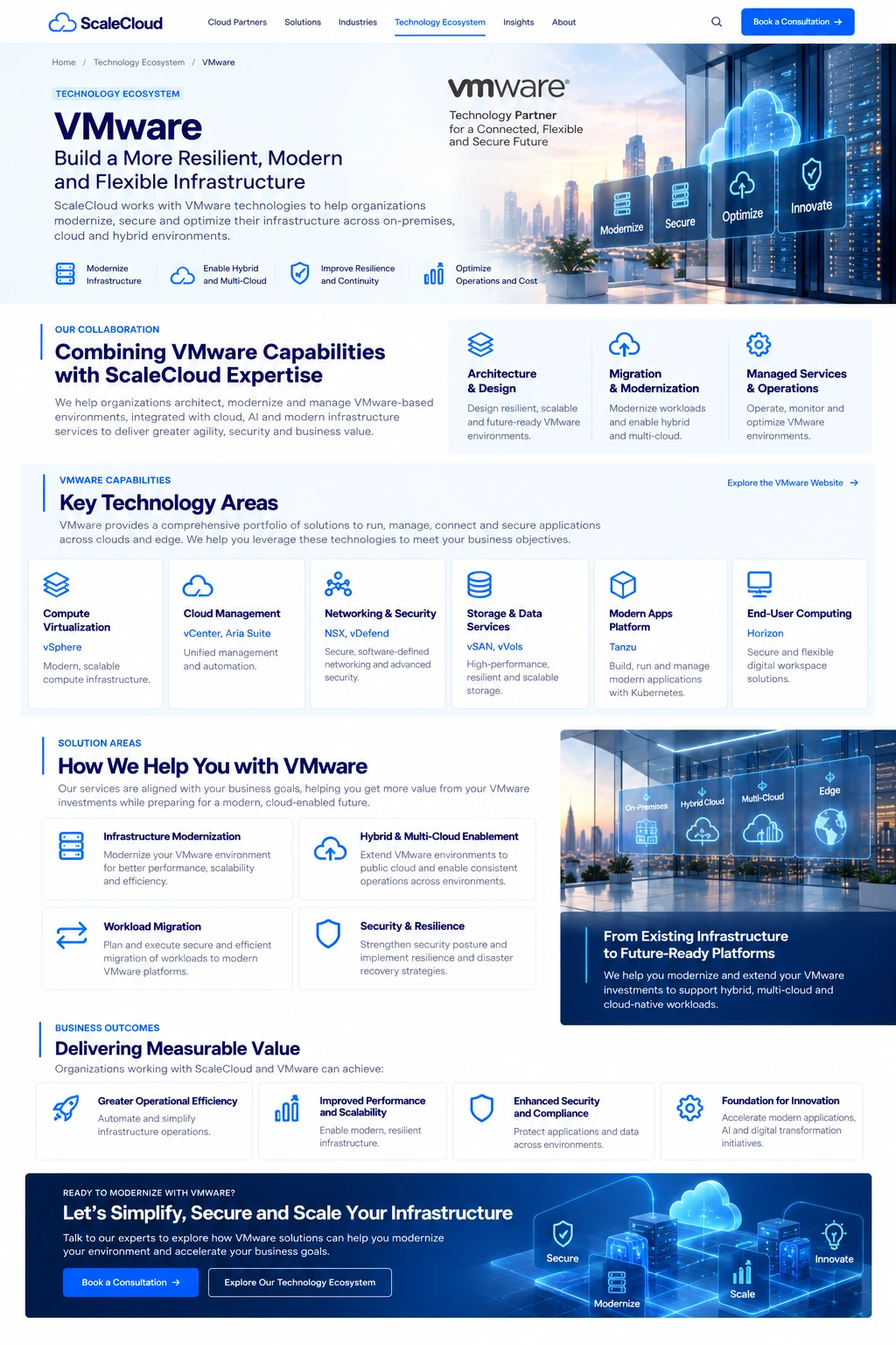VMware technology visual illustrating modernize infrastructure